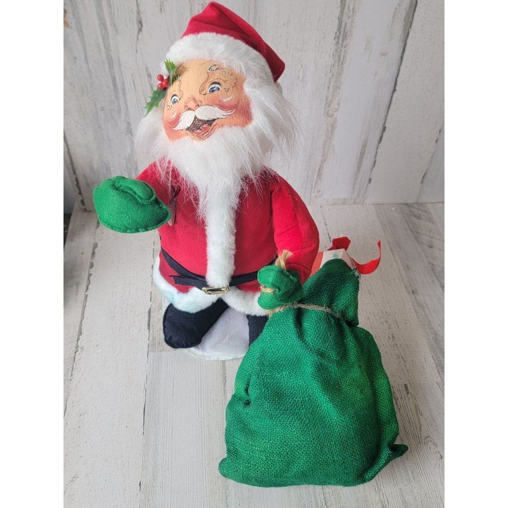 Annalee 1989 AS‎ IS santa claus 16" large toy sack bag Xmas figure